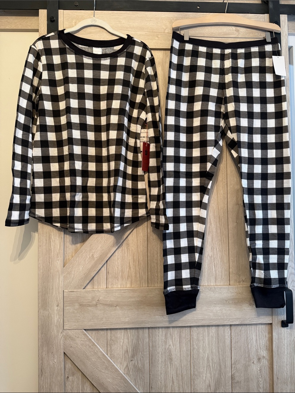 Rachel Parcell Black and White Buffalo Plaid Pajama Set